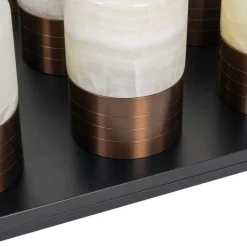 Set mit 12 Tischleuchten Dunkelbronze RGBW wiederaufladbar inkl. Ladestation - Alessia