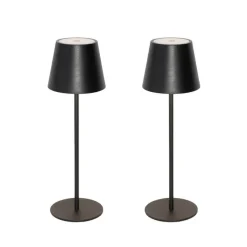 Set mit 2 Tischleuchten schwarz mit Dimmer und wiederaufladbar - Murdock