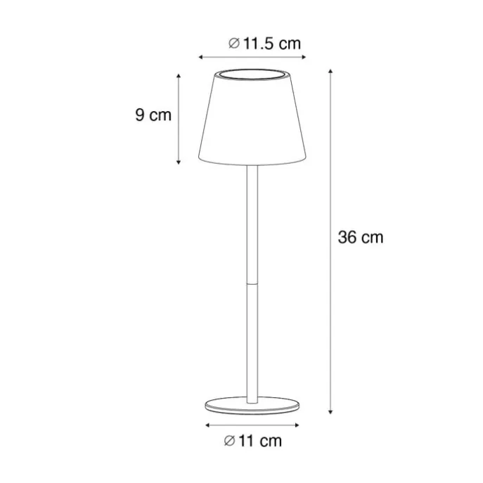 Set mit 2 Tischleuchten weiß mit Dimmer und wiederaufladbar - Murdock