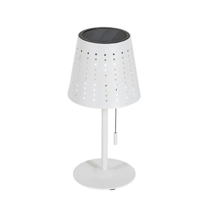 Set mit 2 Tischleuchten Weiß inkl. LED 3-stufig dimmbar wiederaufladbar und Solar - Ferre