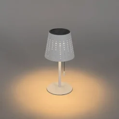 Set mit 2 Tischleuchten Weiß inkl. LED 3-stufig dimmbar wiederaufladbar und Solar - Ferre