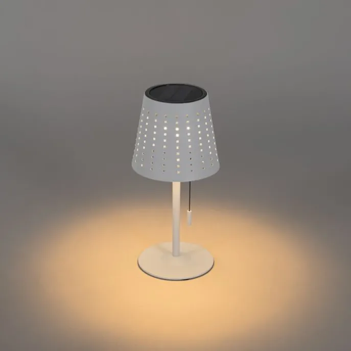 Set mit 2 Tischleuchten Weiß inkl. LED 3-stufig dimmbar wiederaufladbar und Solar - Ferre