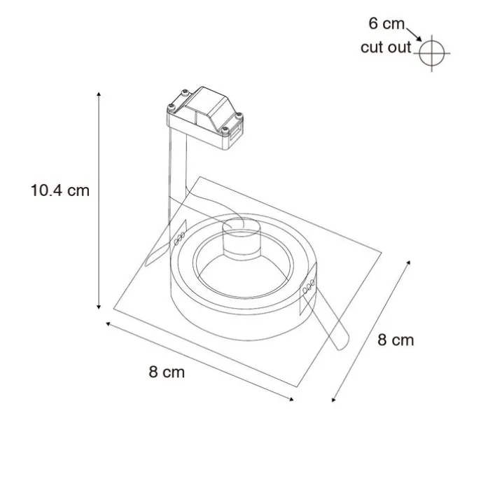 Set mit 12 weißen quadratischen GU10 Einbaustrahlern 50 mm IP44 - Xena