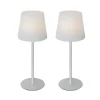Set mit 2 wiederaufladbaren Tischleuchten weiß 40 cm IP54 - Jude