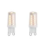 Set of 2 G9 Dimmable LED Bulbs 3W 250lm 3000K