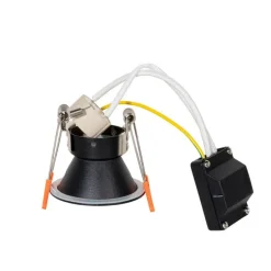 Set van 6 moderne inbouwspots zwart met goud GU10 35mm IP44 - Dept