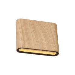 Skandinavische Außenwandleuchte Holzoptik 11,5 cm inkl. LED IP65 - Batt