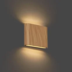 Skandinavische Außenwandleuchte Holzoptik 11,5 cm inkl. LED IP65 - Batt