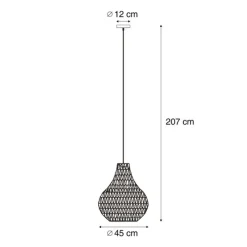 Skandinavische Hängelampe braun 45cm - Lina Natural
