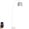 Smart Bogenlampe Stahl Stoffschirm grau inkl. WiFi A60 - Bend