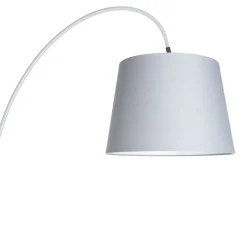 Smart Bogenlampe Stahl Stoffschirm grau inkl. WiFi A60 - Bend