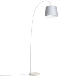 Smart Bogenlampe Stahl Stoffschirm grau inkl. WiFi A60 - Bend