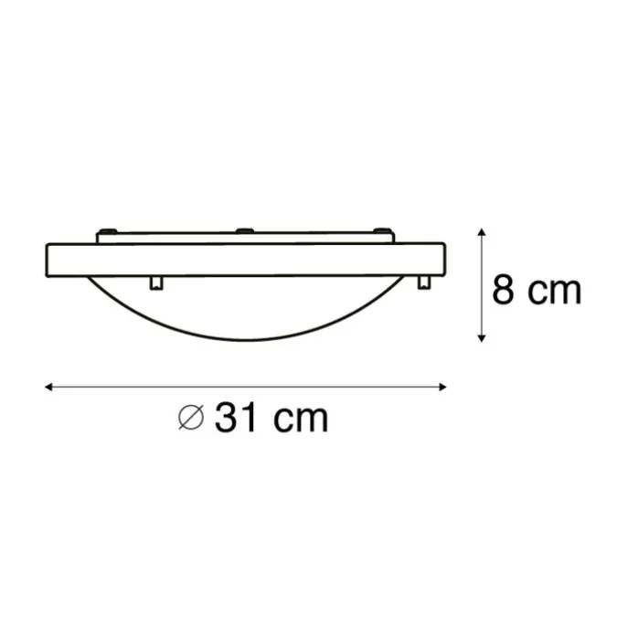 Smart Deckenleuchte schwarz inkl. WiFi A60 IP44 - Yuma 31