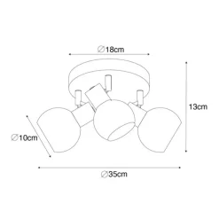Smart Deckenstrahler Gold mit rosafarbenem Glas inkl. 3 Wifi P45 - Vidro