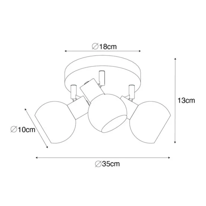 Smart Deckenstrahler Gold mit rosafarbenem Glas inkl. 3 Wifi P45 - Vidro