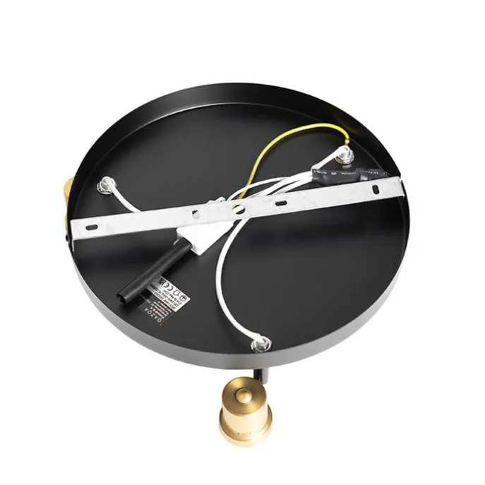 Smart Deckenstrahler Schwarz mit Gold und Rauchglas inkl. 3 Wifi P45 - Zuzanna