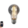 Smart Dimmbare LED-Glühbirne E27 A60 Rauchglas 4,9 W 150 lm 1800 K