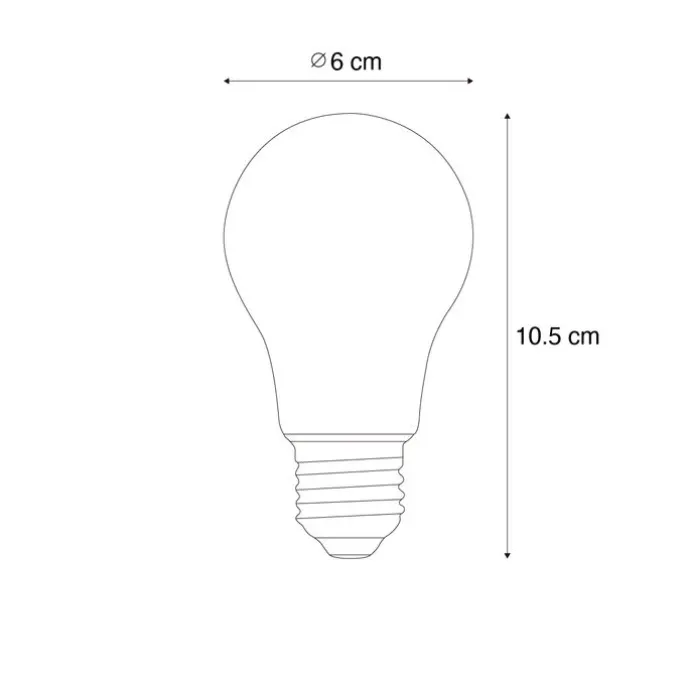 Smart Dimmbare LED-Glühbirne E27 A60 Rauchglas 4,9 W 150 lm 1800 K