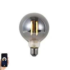 Smart Dimmbare LED-Glühbirne E27 G95 Rauchglas 4,9W 150lm 1800K