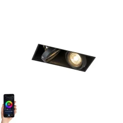 Smart Einbau Spot schwarz inkl. 2 Wifi GU10 trimless - Oneon 2