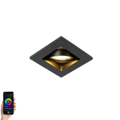Smart Einbaustrahler schwarz inkl. WiFi GU10 verstellbar - Qure