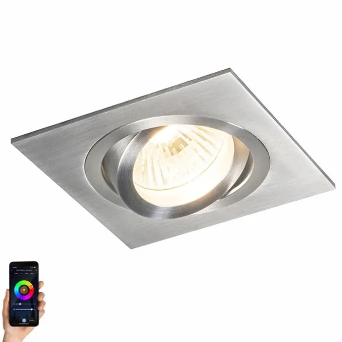 Smart Einbaustrahler Stahl inkl. WiFi GU10 neigbar - Lock 1