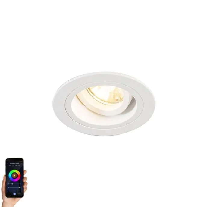 Smart Einbaustrahler weiß rund neigbar inkl. Wifi GU10 - Chuck
