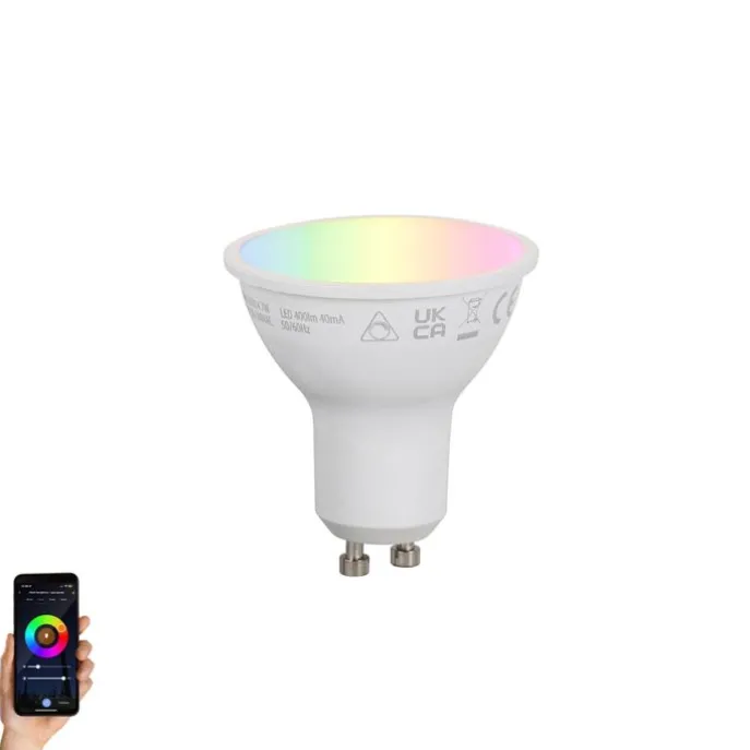 Smart GU10 50mm dimmbare LED-Glühbirne Opal RGBW 4,7W 400lm 2700-6500K