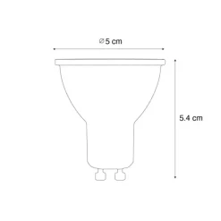 Smart GU10 50mm dimmbare LED-Glühbirne Opal RGBW 4,7W 400lm 2700-6500K