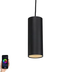 Smart Hängelampe schwarz inkl. WiFi GU10 - Tubo