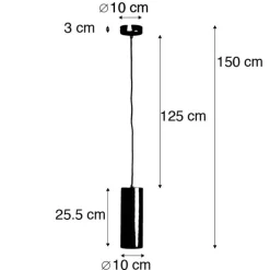 Smart Hängelampe schwarz inkl. WiFi GU10 - Tubo