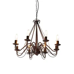 Smart Kronleuchter Rostbraun 8 Lichter inkl. Wifi B35 - Giuseppe