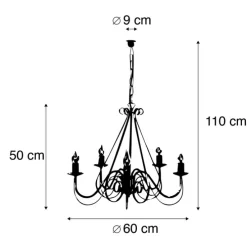 Smart Kronleuchter weiß 5 Lichter inkl. Wifi B35 - Giuseppe