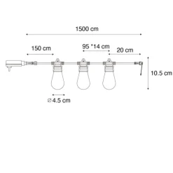 Smart LED Lichterkette 15 Meter 15 Leuchten Opal RGBW IP44 - Chill