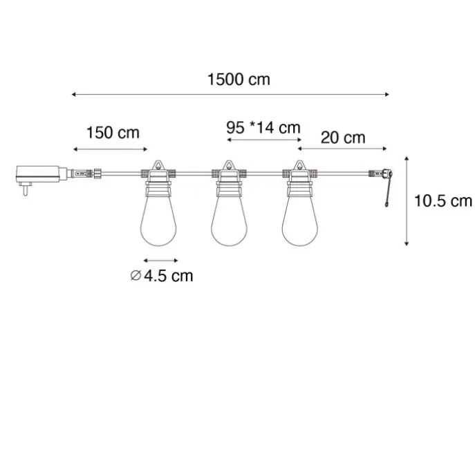 Smart LED Lichterkette 15 Meter 15 Leuchten Opal RGBW IP44 - Chill
