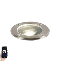 Smart Outdoor Spot Spot Edelstahl inkl. WiFi GU10 IP65 - Delux