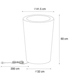 Smart Outdoor Stehleuchte Pflanztopf Weiß IP65 inkl. LED Wifi A60 - Verano