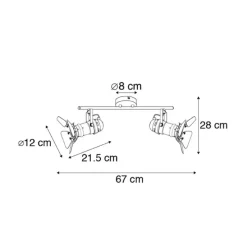 Smart Spot schwarz inkl. WiFi GU10 2-Lichter mit Klappen - Film