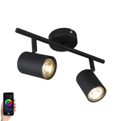 Smart Spot schwarz kippbar inkl. 2 WiFi GU10 - Jeana 2