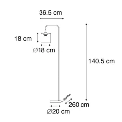 Smart Stehleuchte schwarz inkl. WiFi A60 Lichtquelle - Lofty