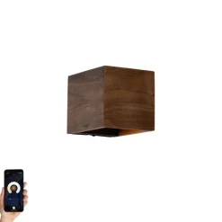 Smart Wandleuchte Nussbaumholz inkl. Wi-Fi G9 - Transfer