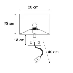 Smart Wandleuchte Stahl mit Schirm cremeweiß inkl. Wifi P45 - Bergamo