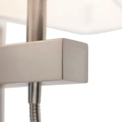 Smart Wandleuchte Stahl mit Schirm cremeweiß inkl. Wifi P45 - Bergamo