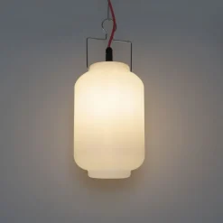 Smarte Außenhängeleuchte weiß 20cm mit rotem Stecker inkl. Wifi A60 - Pion