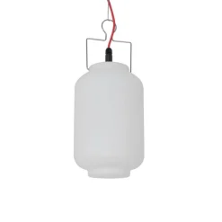 Smarte Außenhängeleuchte weiß 20cm mit rotem Stecker inkl. Wifi A60 - Pion