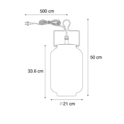 Smarte Außenhängeleuchte weiß 20cm mit rotem Stecker inkl. Wifi A60 - Pion