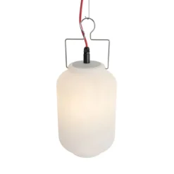 Smarte Außenhängeleuchte weiß 20cm mit rotem Stecker inkl. Wifi A60 - Pion
