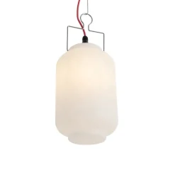 Smarte Außenhängeleuchte weiß 20cm mit rotem Stecker inkl. Wifi A60 - Pion