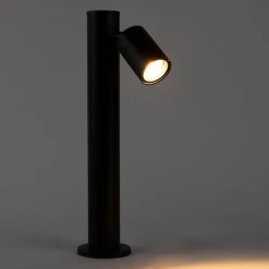 Smarte Außenlampe schwarz 45 cm verstellbar inkl. Wifi GU10 - Solo