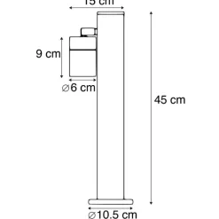 Smarte Außenlampe schwarz 45 cm verstellbar inkl. Wifi GU10 - Solo